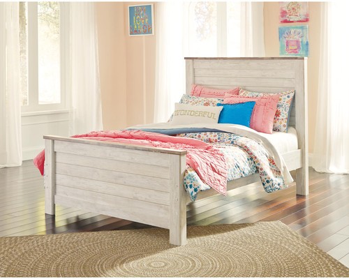 Signature Design by Ashley Casual Willowton Full Panel Headboard Whitewash - Picture 7 of 8