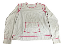 Athleta Rash Guard Womens Large White Summer Shade Kangaroo Pocket Swimwear
