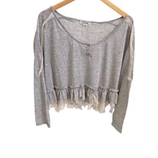 Women’s Cecico Top Size L OVERSIZED Lagenlook Boho Western Cottage Prairie 1107