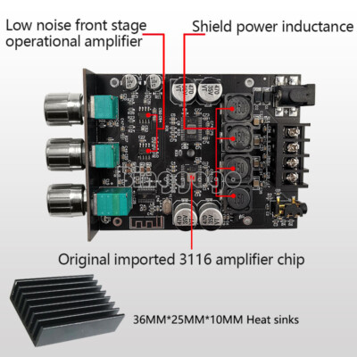 TPA3116  2*100W 2 Channel Bluetooth 5.0 Digital Audio Amplifiers Module