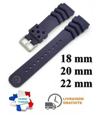 Seiko bracelet silicone pour montres sport plongée diver 18 / 20 / 22 mm - Photo 1/4