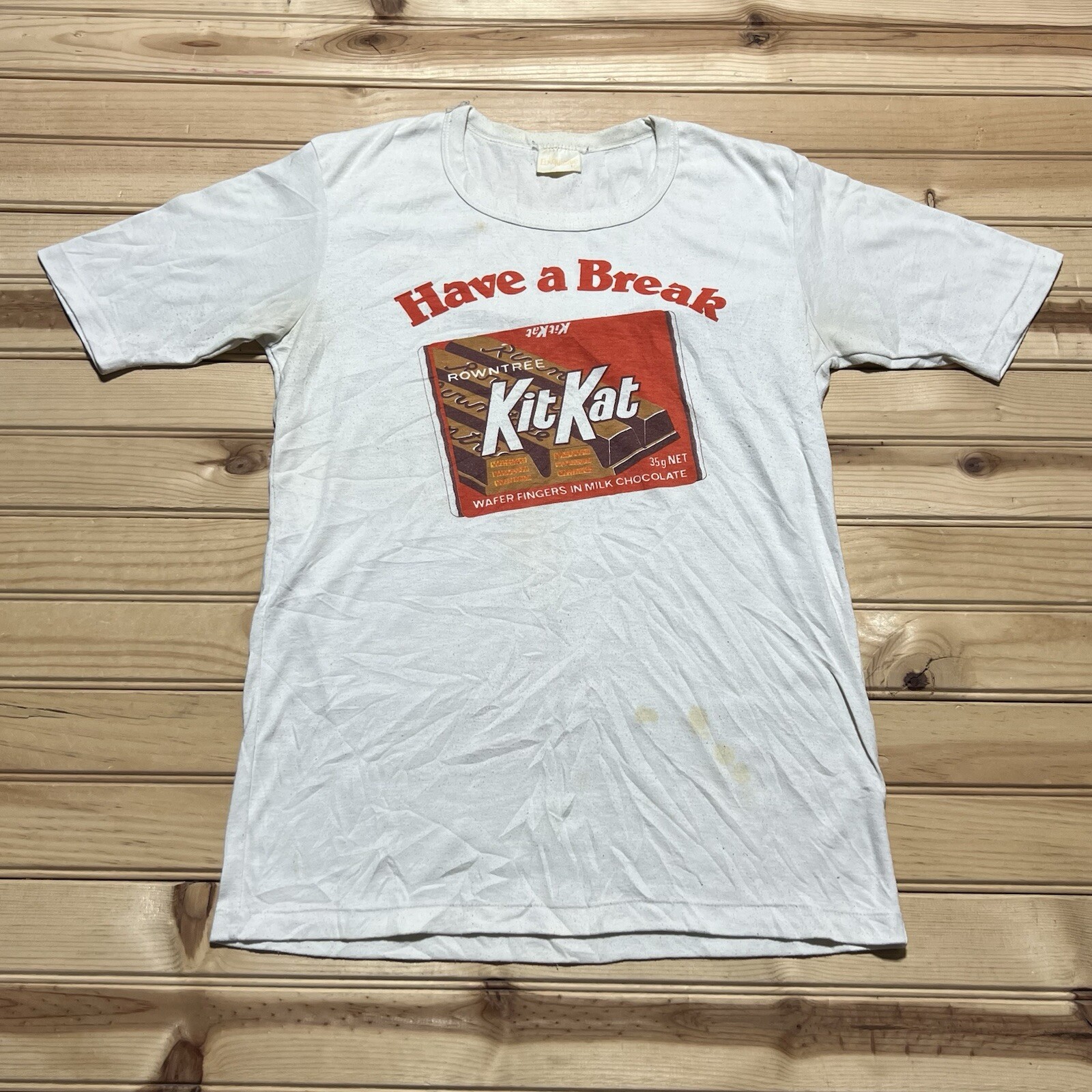 Vintage 80s Kit Kat Snack KitKat Milk Chocolate Shirt Size Small