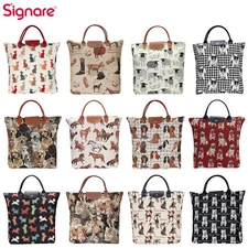 Foldable Shopping Bag Reusable Grocery Tote In Pet Animal Designs