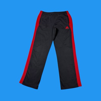 Adidas Mens Size Medium Striped Trading Fleece Joggers Black Sweatpants