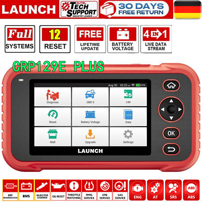 LAUNCH CRP129E PLUS KFZ Diagnosegerät Auto OBD2 Scanner TPMS ECU-Coding CRP129X