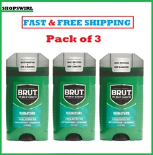 BRUT Antiperspirant & Deodorant SIGNATURE Scent SOLID 2.7oz 3 pack