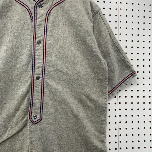 VTG 1930s Baseball Jersey Mens Large Gray Wool Blank RARE Antique 21x31 - Picture 13 of 19