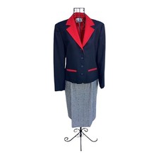 Pendleton Women s Skirt Jacket Wool Suit Size 8 Black/White Houndstooth Skirt