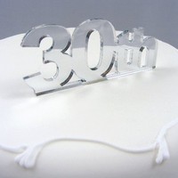 30th Cake Topper Mirror - 6cm With 4cm Spike on sale 30th Cake Topper Mirror - 6cm With 4cm Spike on sale