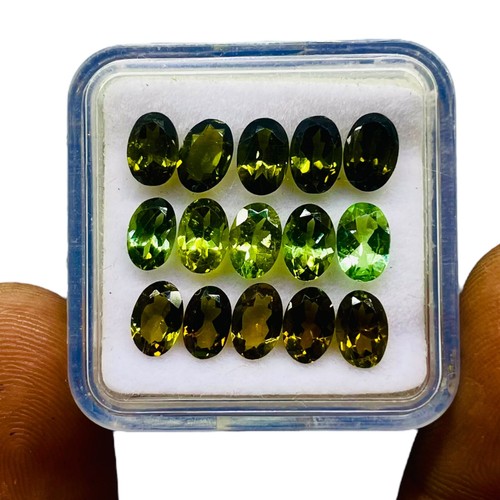 VVS 15 Pcs Natural Multi Tourmaline 6x4mm Oval Cut Loose Gemstones Lot 6.77 Cts - Picture 7 of 8