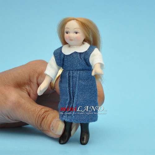 MUÑECA DE PORCELANA POBRE NIÑA 4"H casa de muñecas miniatura escala 1:12 - Imagen 3 de 3