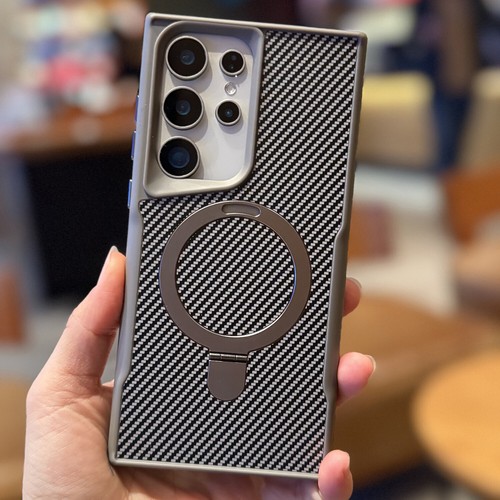Ring Stand Case For Samsung Galaxy S25 S24 S23 Ultra Carbon Fiber Texture Cover - Photo 10 sur 22
