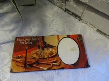 VINTAGE HERREN:S TASCHENTÜCHER verpackt x 3 gerollte Säume