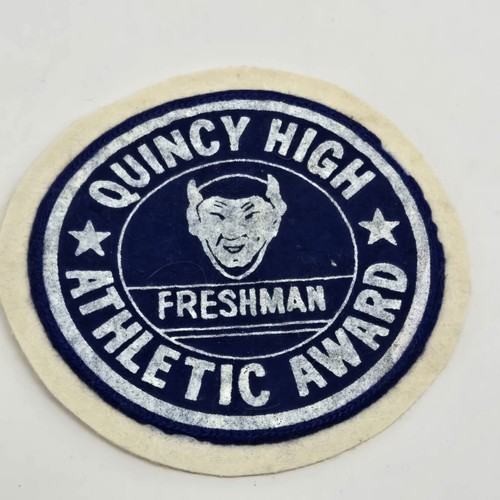 Quincy Illinois Athlete Award Vintage Devil Demon Patch Felt