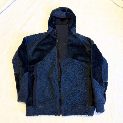 Vollebak Ice Age Hooded Fleece Jacket Men's XXL Navy Blue *READ* Mixed Material