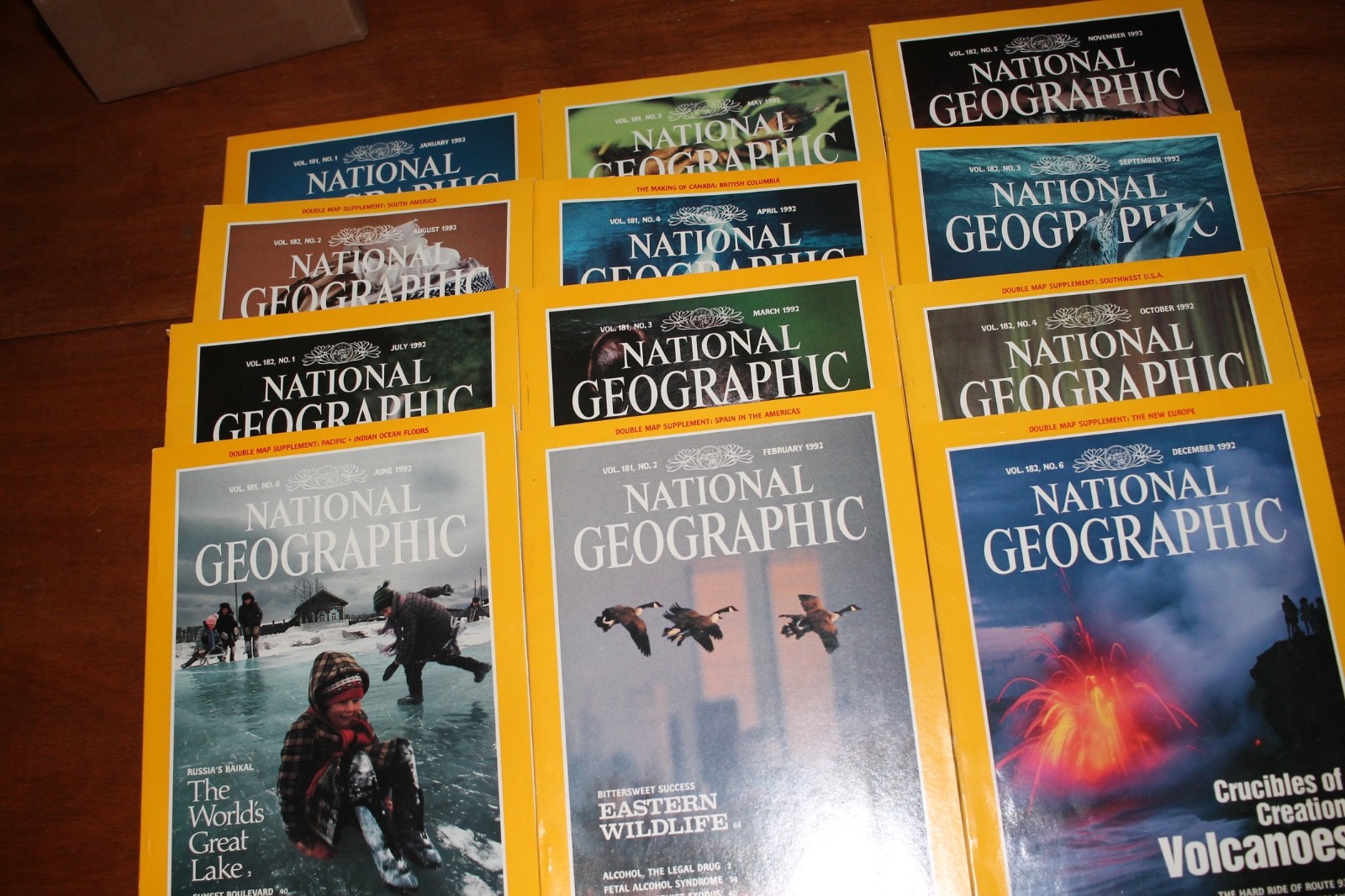National Geographic magazines 1992 full year (12 issues)