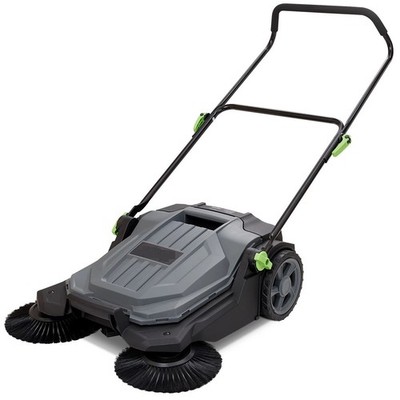 Walk-behind Hand Push Floor Sweeper 25.6'' Width 5 Gallon Waste Container