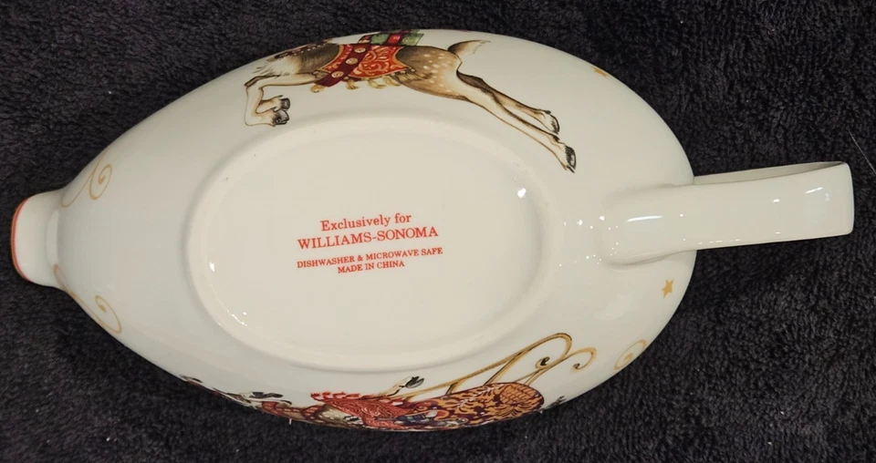 Williams-Sonoma ’Twas the Night Before Christmas Gravy Boat w/ Underplate – Rare - Image 3 of 4