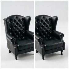 2 PCS Mini Black Vintage Armchair Figurine Display Ring Jewelry Display Stand 