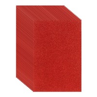 15Pcs Glitzer-Eva-Schaumstoffplatte, Selbstklebend FüR Basteln Rot