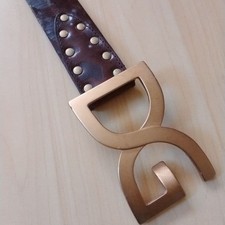 Dolce&Gabbana Men Belt Antique Finish Brown Sold Out Item Luxury Stylish Italian