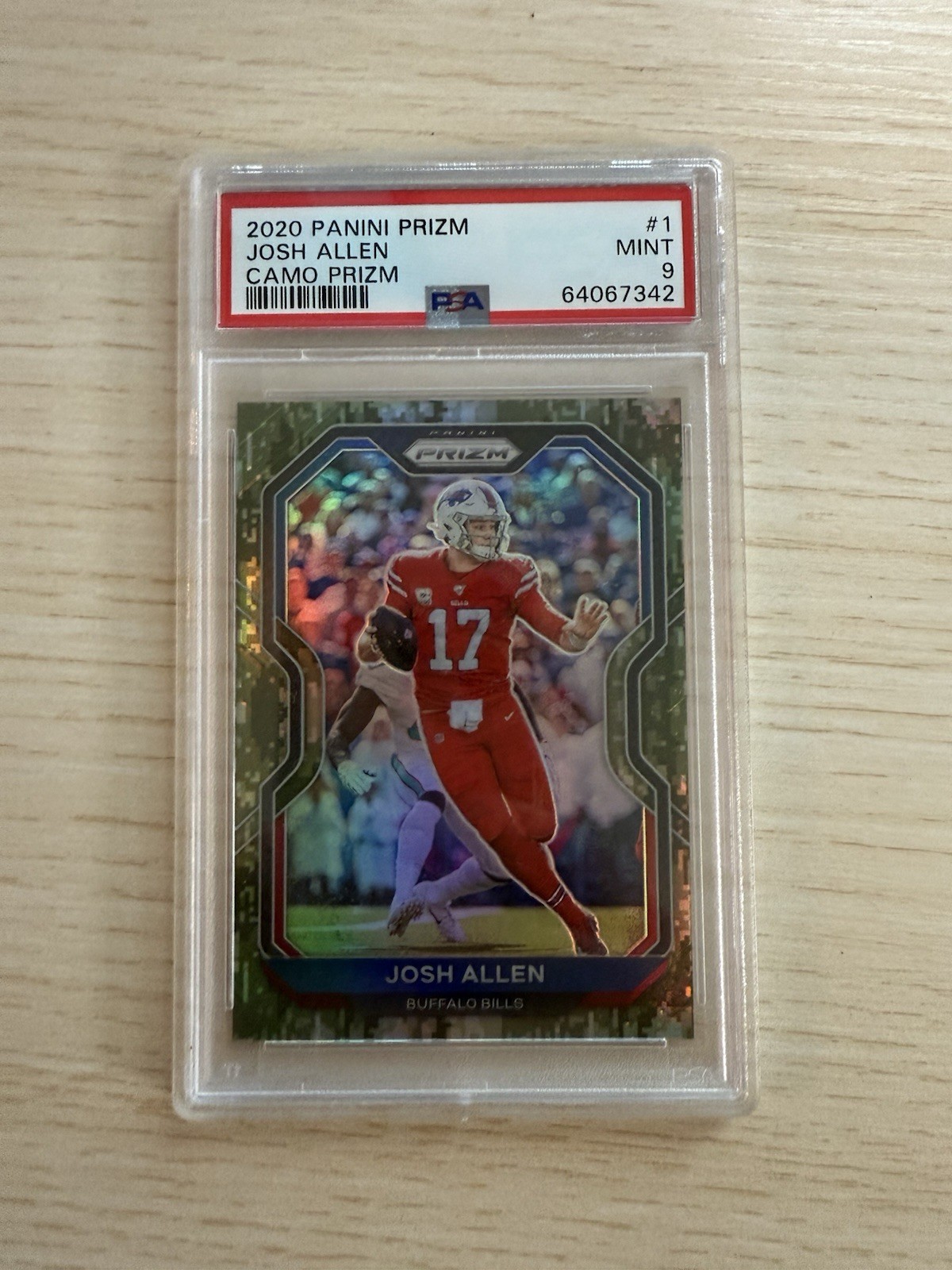 🔥🔥JOSH ALLEN 2020 LOW POP!! Panini Prizm #1 Camo PSA 9. #/25