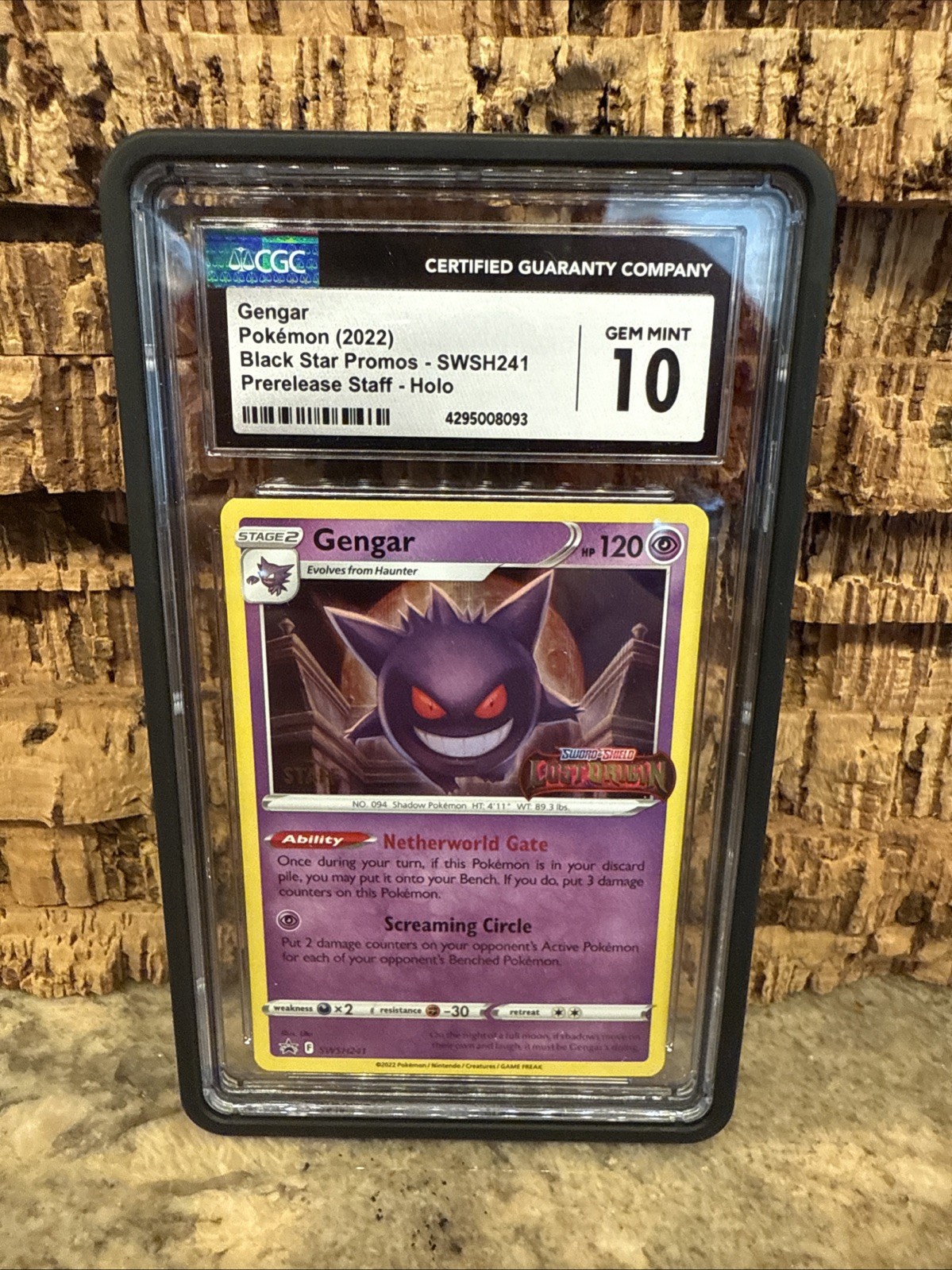 Pokemon Gengar Lost Origin STAFF Prerelease Holo Promo SWSH241 CGC 10 Gem Mint
