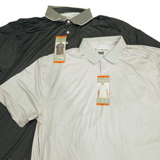 Hickey Freeman Set of 2 Moisture Wicking Golf Shirts Men XXL Black  Lt Gray NWT