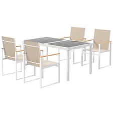 Produktbild - Outsunny Sitzgruppe 5 tlg. Essgruppe Abnehmbar Esstisch Refurbished