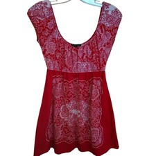 Women's Forever 21 Red Bandana Babydoll Short Dress Large
