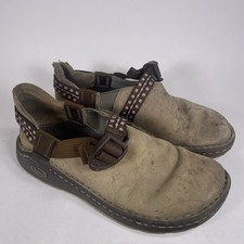 Womens Chaco Toecoop Tan Brushed Leather Shoes Closed Sandals Clogs - Size 6.5