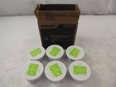6 Pack Ecolab Solid Lime-A-Way 6115905 For Rust/Iron/Lime Build Up