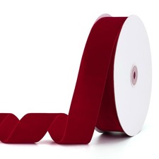 Red Velvet Ribbon 1-1/2" x 20Yd,Great for Gift Wrapping,Hair Bows Making, Wre...