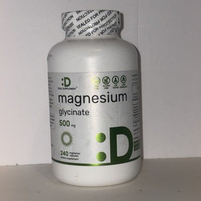 Deal Supplement Magnesium Glycinate 500mg Per Serving 240 Veg Ct Exp7/27