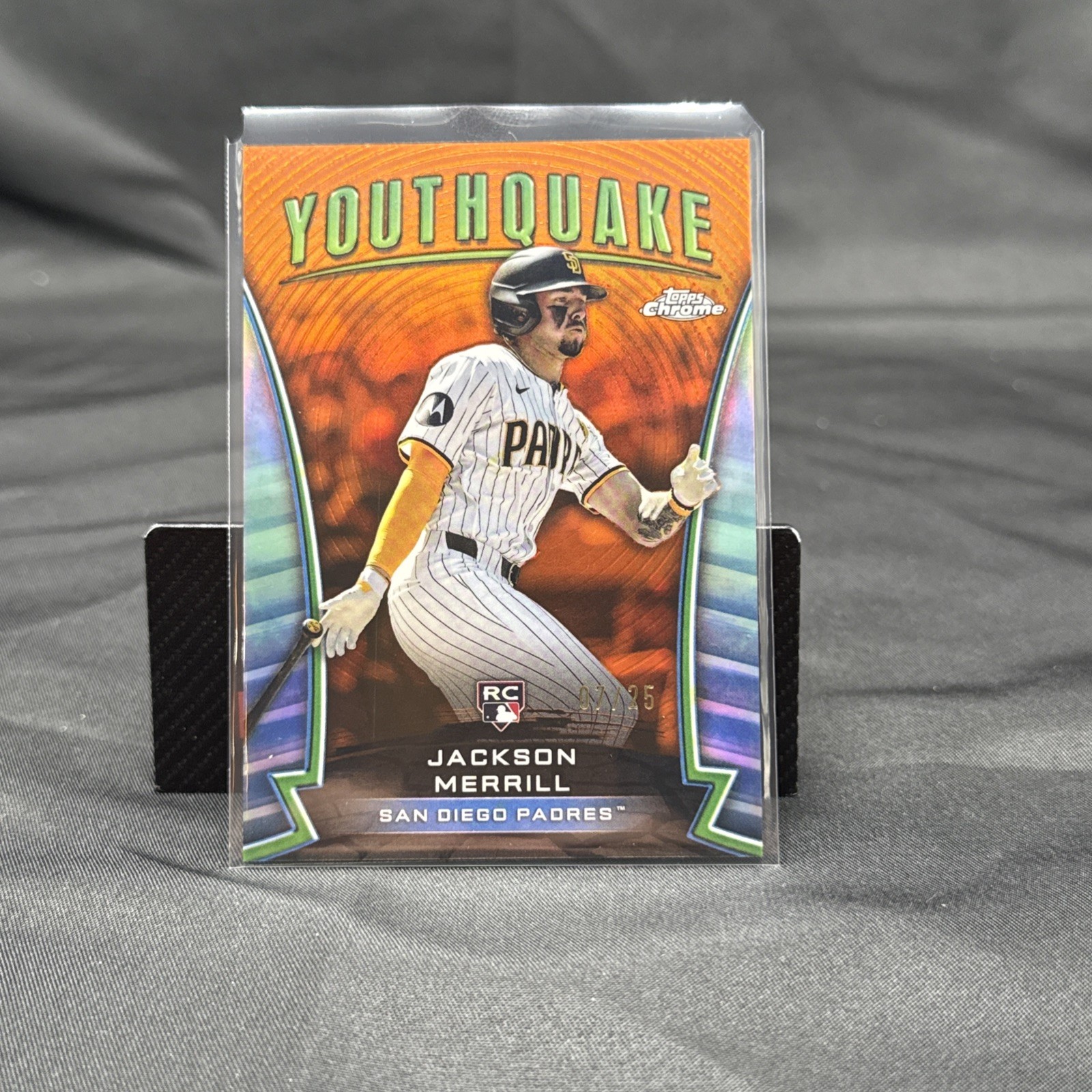 JACKSON MERRILL 2024 TOPPS CHROME ROOKIE YOUTHQUAKE ORANGE REFRACTOR /25