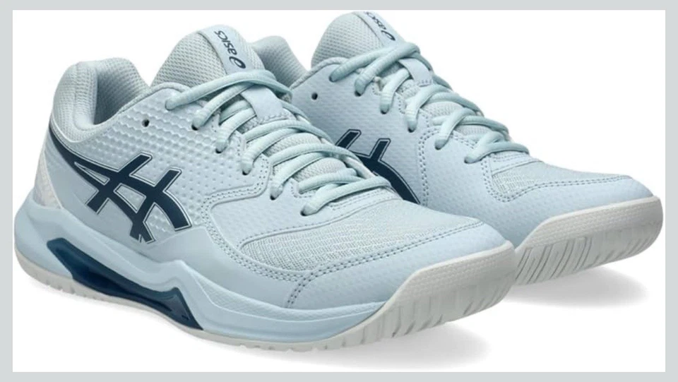 ASICS Womens GEL-Dedicate 8 Pickleball Shoe US Size 5.5 Cool Grey/Vintage Indigo - Image 2 of 4