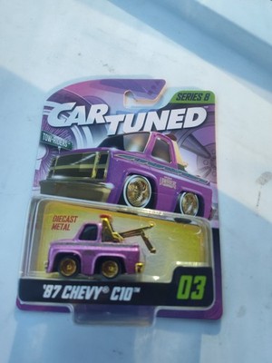 New Car Tuned Series 8 '87 Chevy C10 pink and gold tow truck #03