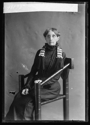 Photo:Mrs Jenkins Portrait Woman in Victorian Dress with Glasses