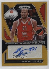 2023 Panini Prizm Turkish Airlines EuroLeague Gold 7/10 Shavon Shields Auto 3d3