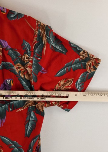 Paradise Found Shirt Magnum PI VTG Button Up Hawaiian Parrots Mens S - Picture 4 of 6