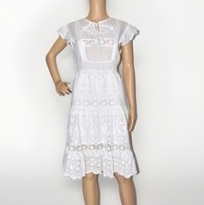 Sale! $129 Buffalo David Bitton Crocheted Lace Eyelet White Dress Size L
