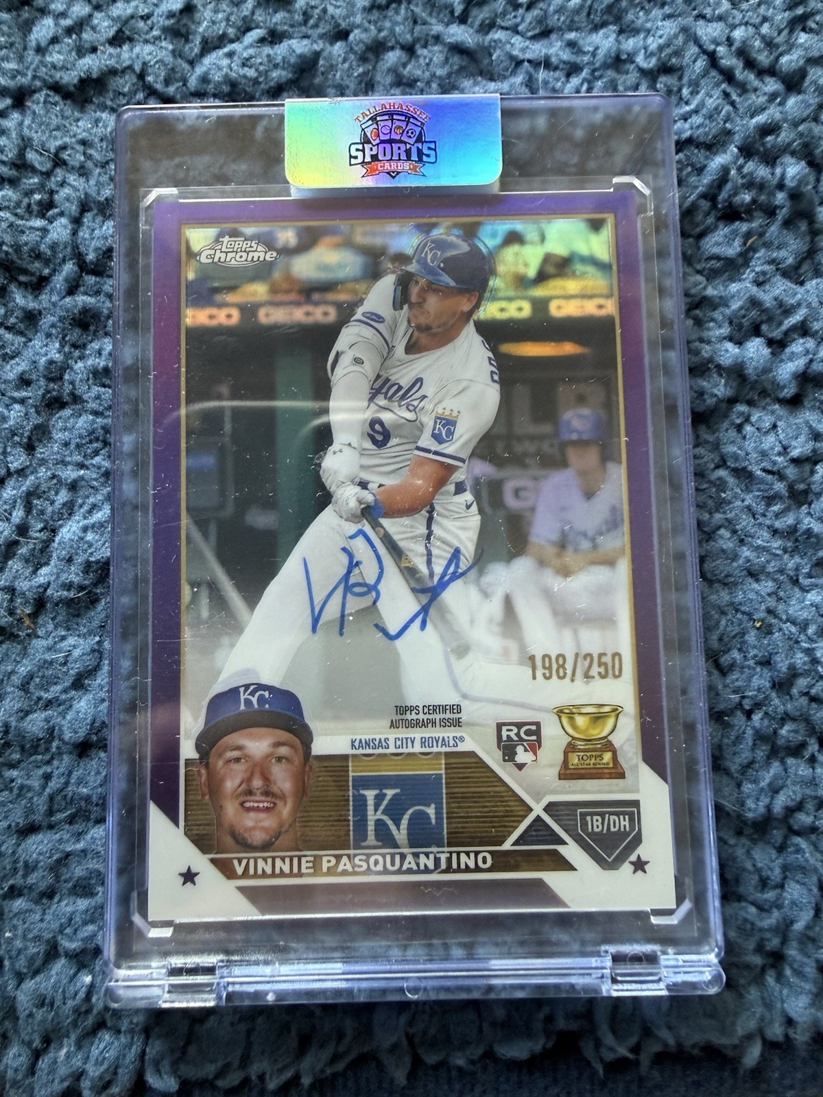 Vinnie Pasquantino RC /250 2023 Topps Chrome Auto Purple Refractor #RA-VP