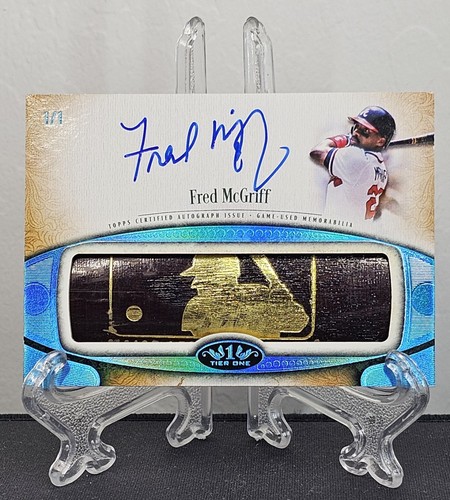 Fred McGriff 2026 Topps Tier One Game-Used LOGOMAN BAT BARREL ON-CARD AUTO 1/1