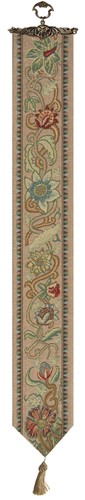 Tree of Life - Pastel William Morris Belgian Woven Floral Tapestry Bell Pull NEW - Afbeelding 1 van 8