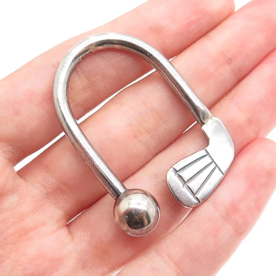 Llavero de plata esterlina 925 vintage de bola de tornillo para club de golf de México Foto 3 de 4