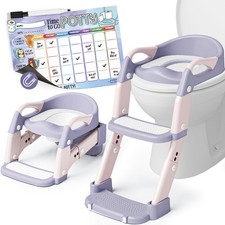 3-in-1 Potty Training Seat, Toddler Toilet Seat with Step Stool Ladder, Toddl...