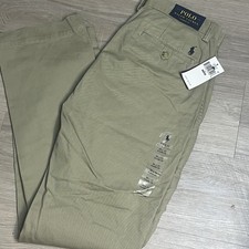 POLO RALPH LAUREN Men's Classic-Fit Flat Front Chino Khaki Pants 30x32