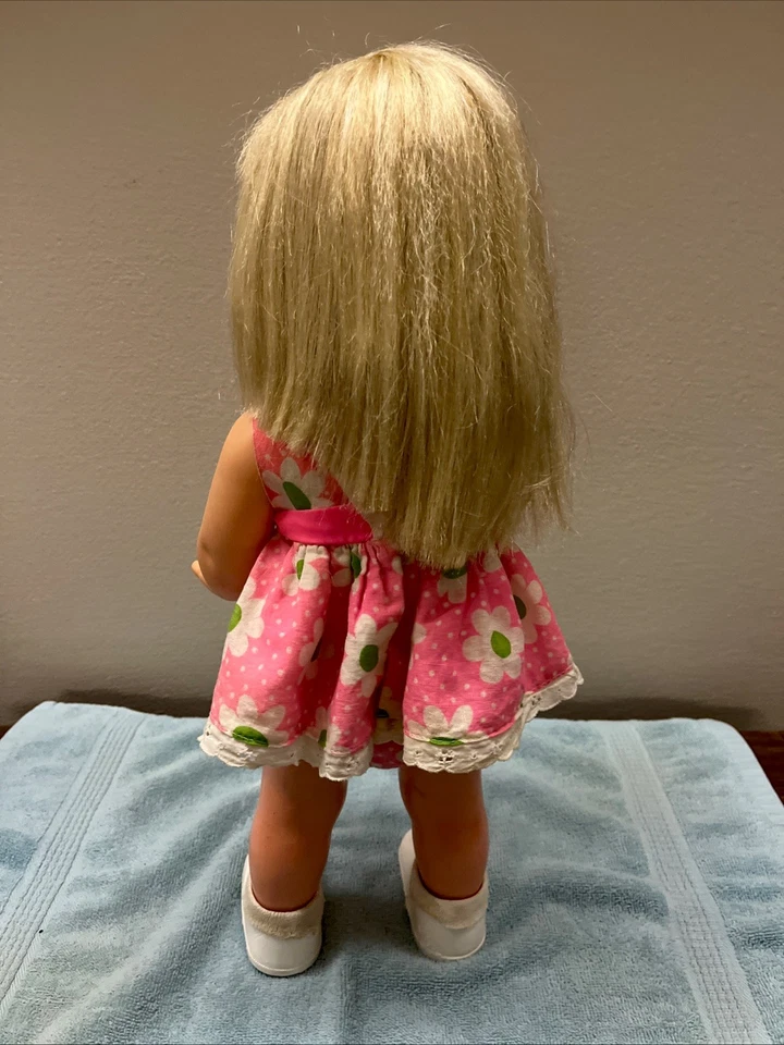 Mattel 1964 Vintage Baby First Step - Still Wants To Walk- Floral Dress - Image 3 of 4