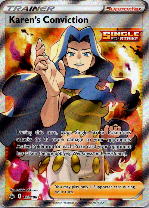 Karen's Conviction (Full Art) Ultra Rare SWSH06: Chilling Reign 193/198 NM