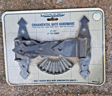 Arrowsmith Czarna stal Ozdobne zawiasy T Vintage i śruba ślizgowa Zatrzask bramy